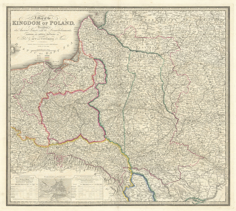 A Map of the Kingdom of Poland describing its ancient limits… Wyld 1843