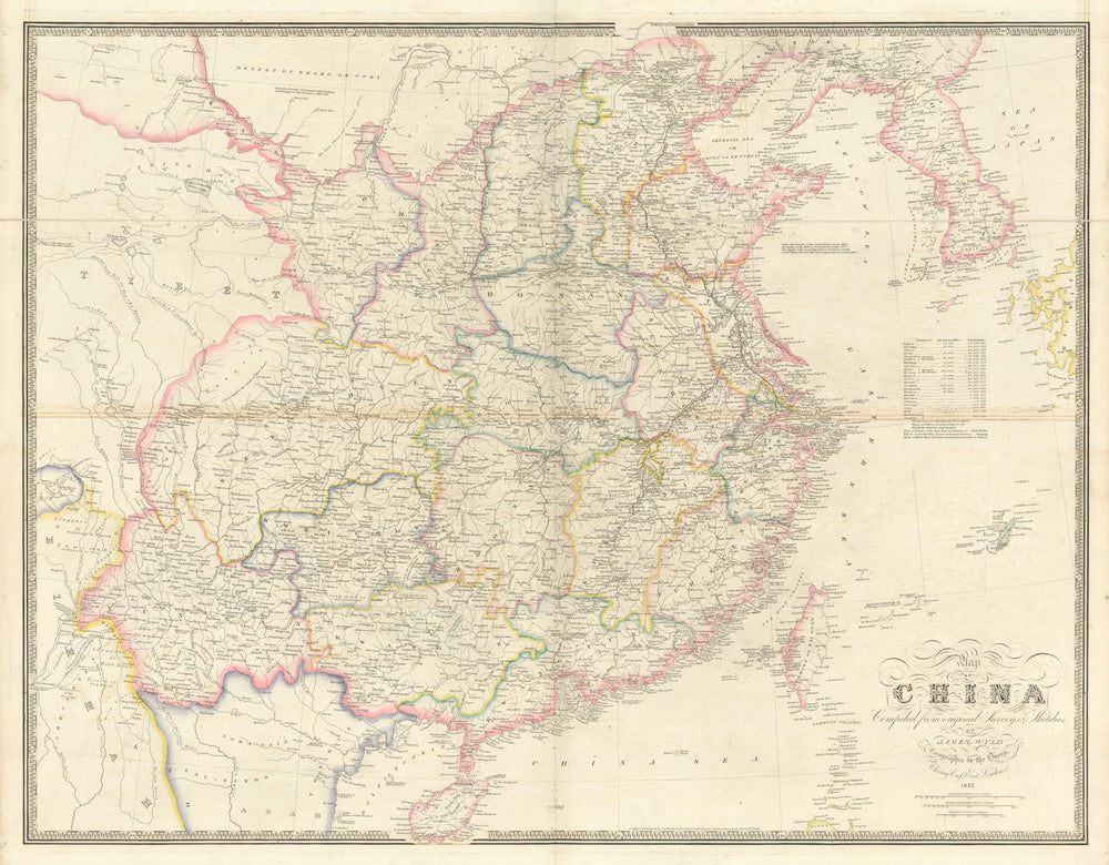 Map of China compiled from Original Surveys & Sketches by James Wyld 1842
