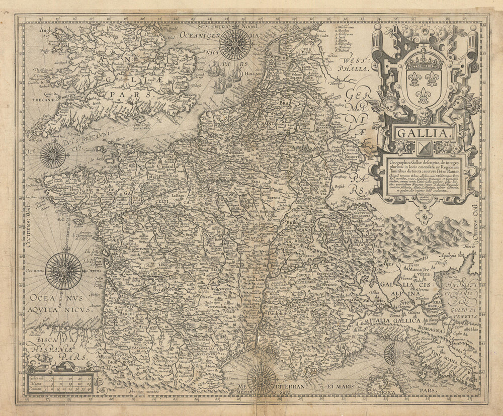 Gallia. Geographica Galliae descriptio… France/Gaul. Ortelius/Vrients c1606 map
