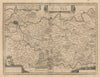 Le Comté de la Brie. County of Brie. Seine-et-Marne/Paris. Janssonius c1631 map