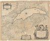 Lacus Lemanni Locorumque Circum… Lake Geneva / Lac Léman by Blaeu c1635 map