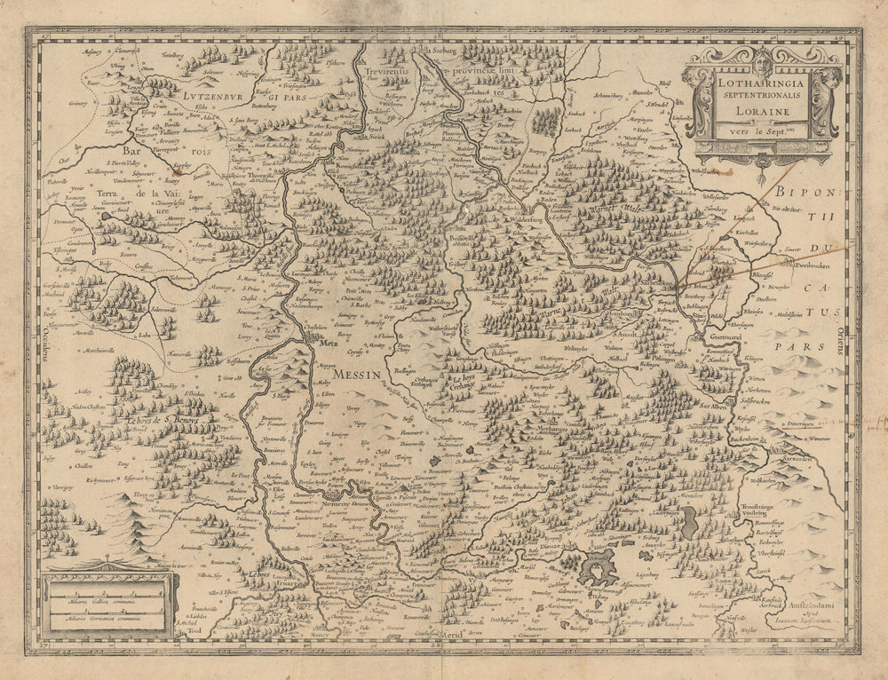 Lotharingia Septentrionalis. Loraine vers le Sept Lorraine. Janssonius c1631 map