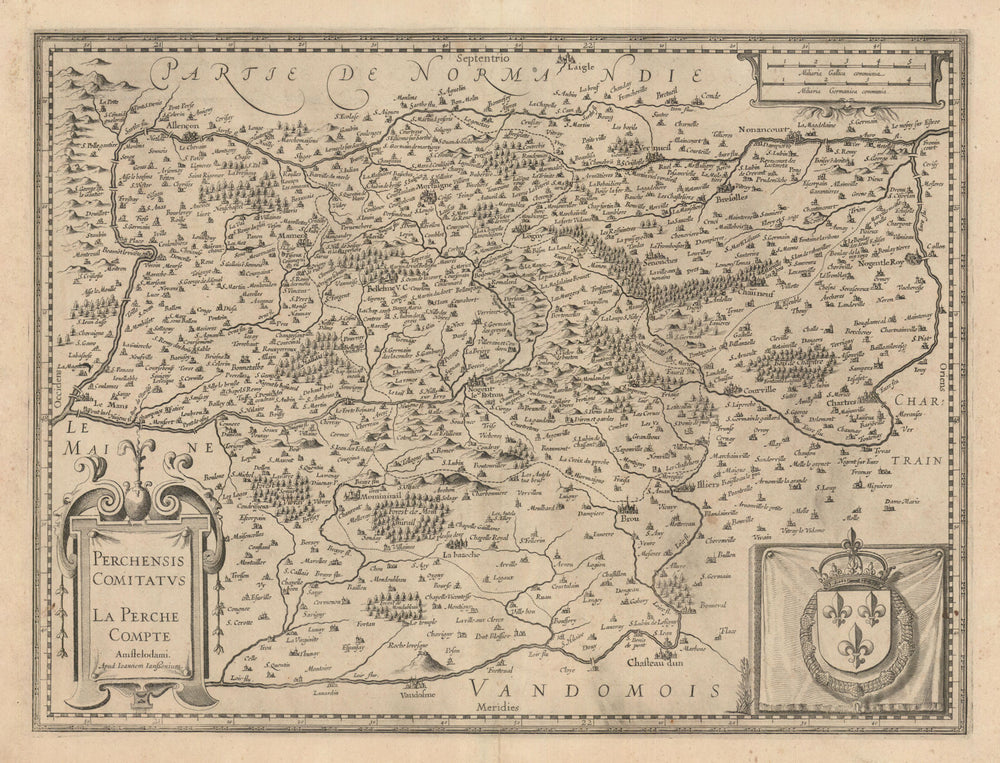 Perchensis Comitatus. La Perche Compte by Johannes Janssonius 1631 old map