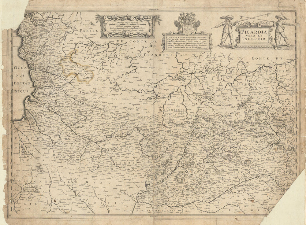 Picardia vera et Inferior. Hauts de France region by Henricus Hondius c1640 map