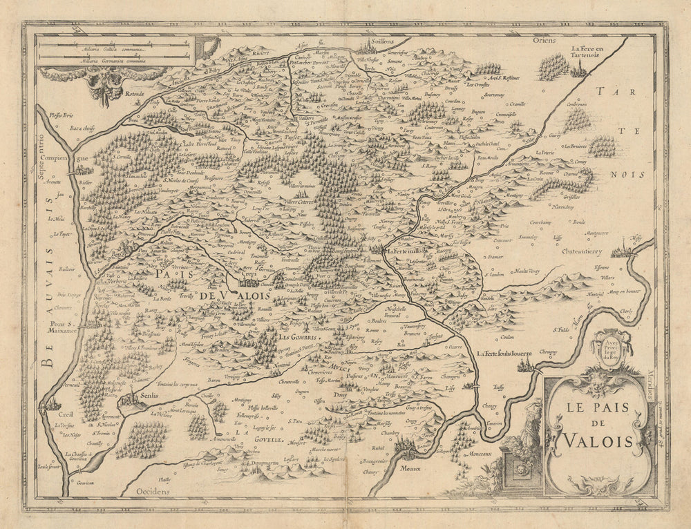 Le Pais de Valois. Oise, Seine-et-Marne & Aisne. Mercator / Hondius 1631 map