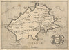 Iarsay. The island of Jersey, Channel Islands. Mercator / Hondius c1630 map