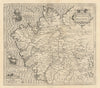 Gallaecia Regnum. The Kingdom of Galicia, Spain by Blaeu c1635 old antique map