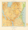 Tanganyika Territory Physical Map. Tanzania. Department of Lands & Mines 1948