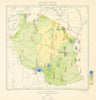 Tanzania Rainfall Distribution. Tanganyika Lands & Mines Dept 1948 old map