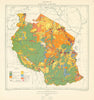 Tanganyika Territory Vegetation Map. Tanzania. Department of Lands & Mines 1948