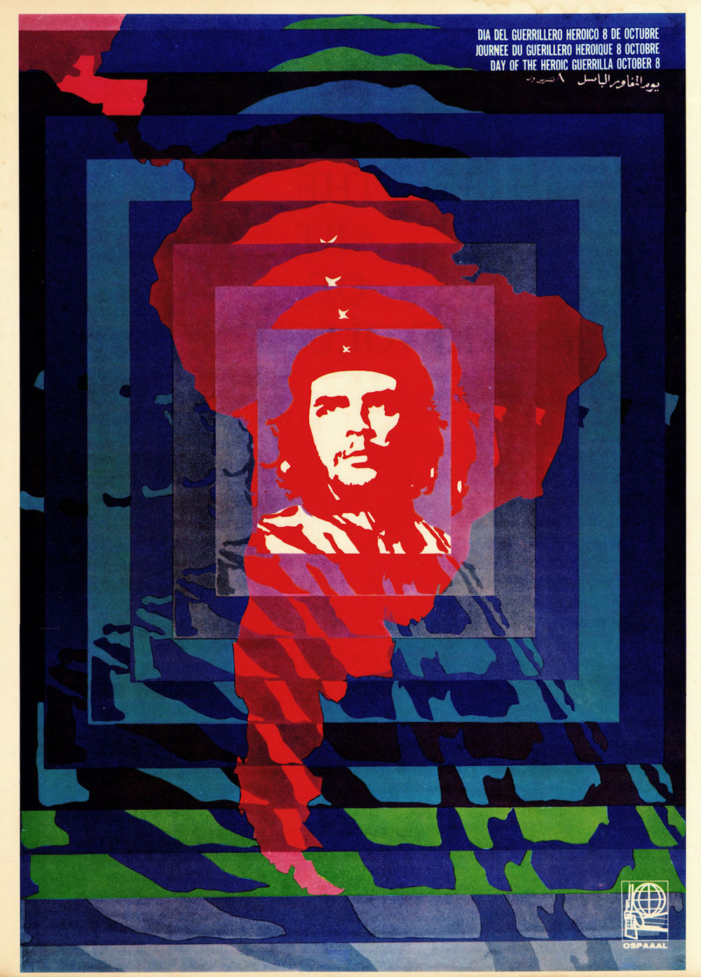 Día del Guerrillero Heroico. Che Guevara. Cuban propaganda poster. OSPAAAL 1968