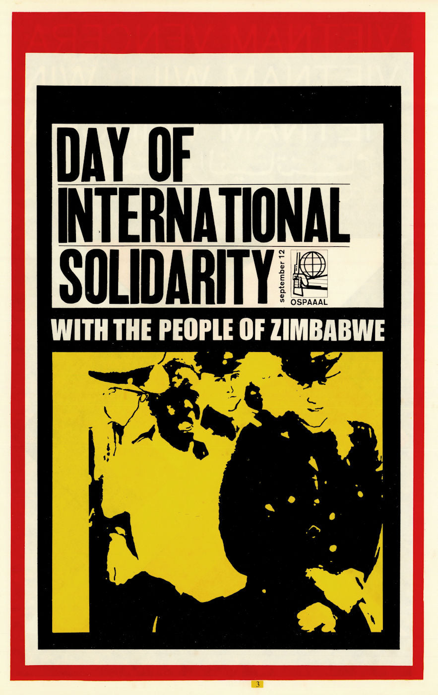 Day of International Solidarity with… Zimbabwe. Cuban propaganda poster c1968
