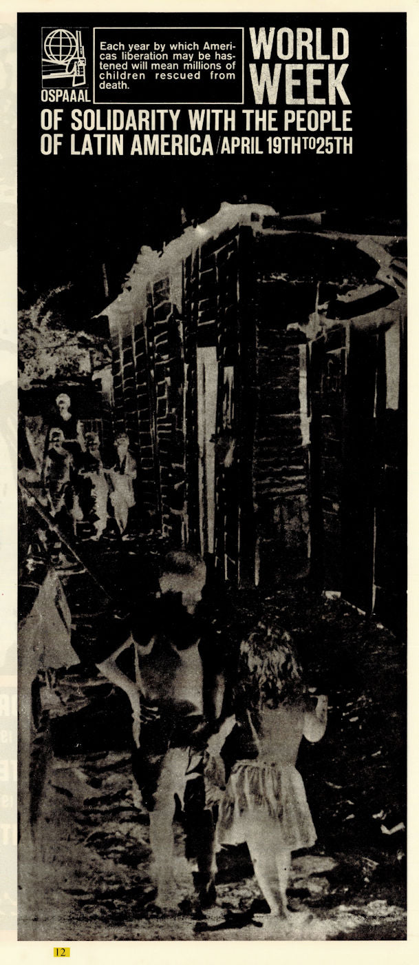 World Week of Solidarity with the People of Latin America. Cuban poster c1970