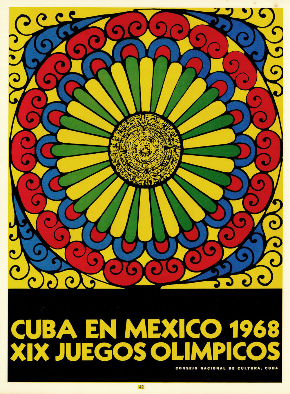 Cuba en México 1968 XIX Juegos Olimipcos. Cuban Olympic Games poster 1968