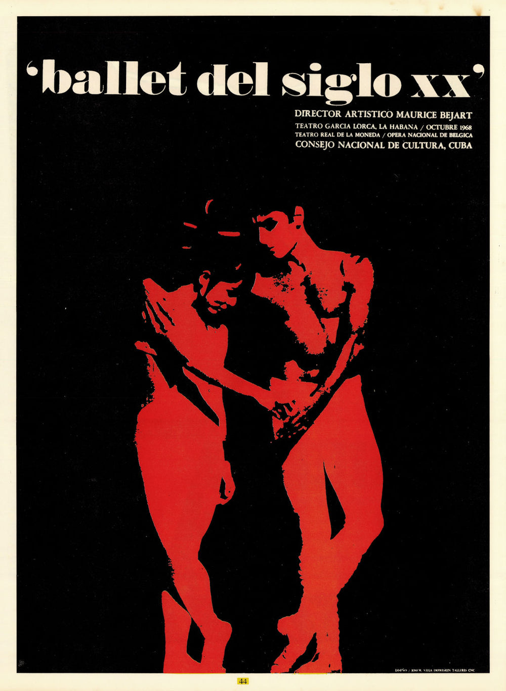 Ballet del Siglo XX—Teatro García Lorca. 20th Century ballet. Cuban poster 1968