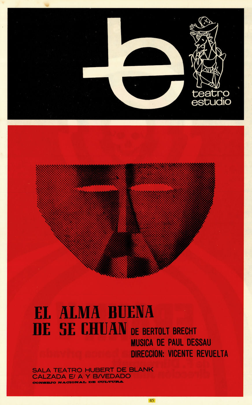 El alma buena de Se Chuan. Good Person of Szechwan. Cuban theatre poster c1968
