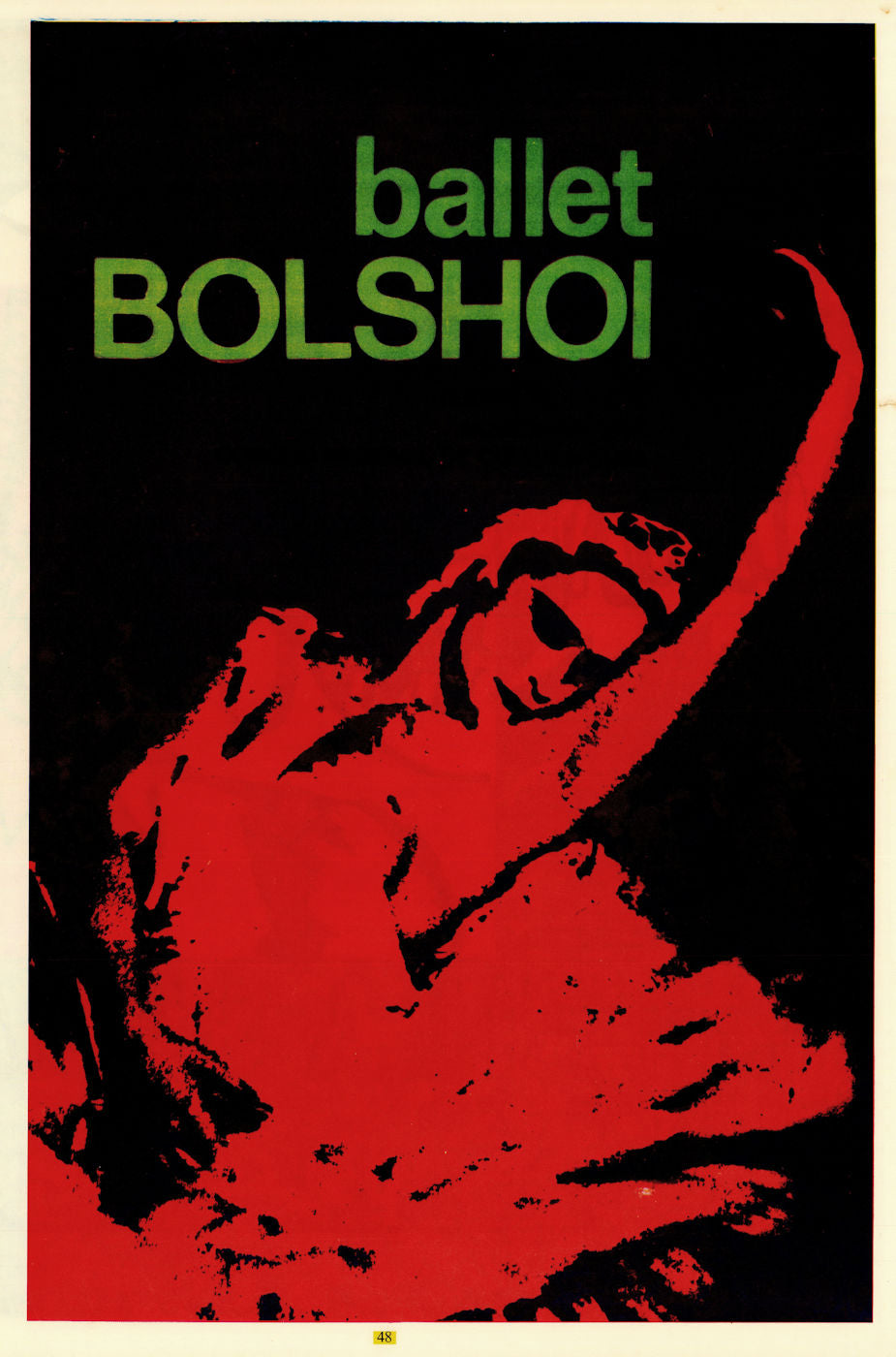ballet Bolshoi / Bolshoi Ballet. Cuban Ballet/dance promotional poster 1967
