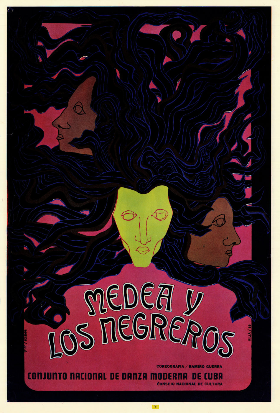 Medea y los Negreros—Conjunto Nacional de Danza Moderna de Cuba. Poster 1968