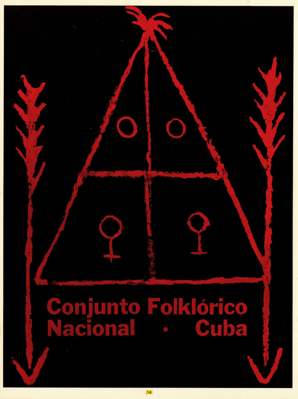 Conjunto Folklórico Nacional. National Folkloric Ensemble. Cuban poster c1968