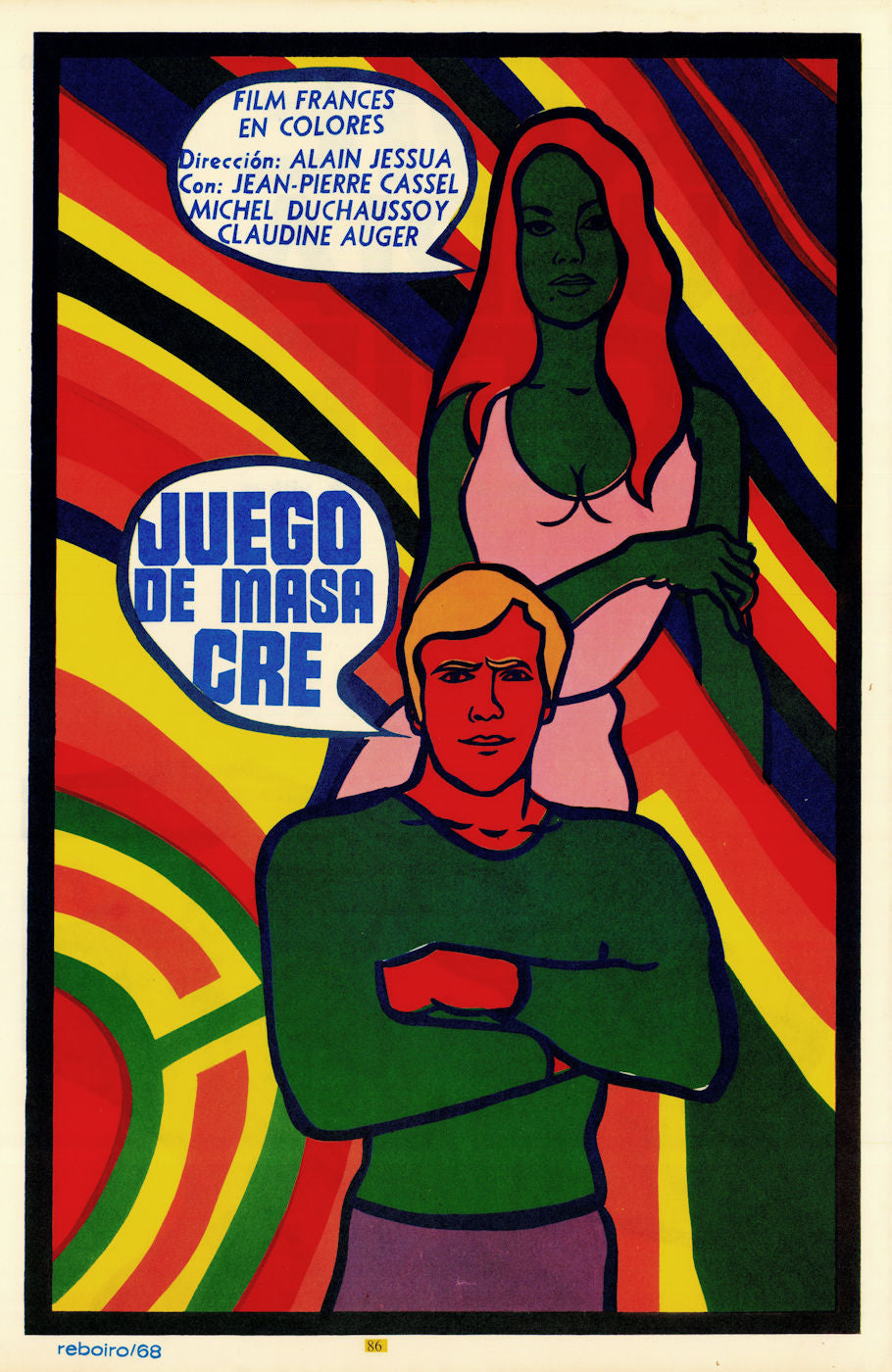 Juego de masa cre. Jeu de massacre. Jessua. Reboiro/ICAIC Cuban film poster 1968
