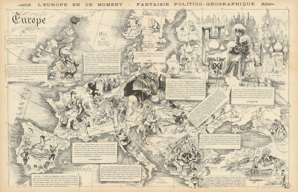 L'Europe en ce moment—Fantaisie Politico-Géographique. French satirical map 1872