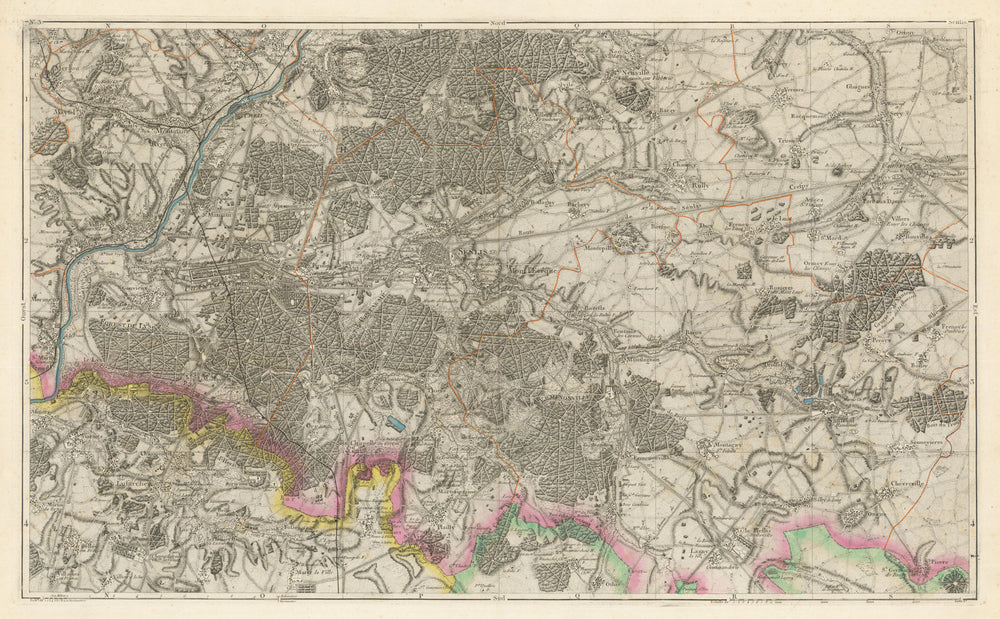 Oise—Val-d'Oise. Chantilly, Creil, Senlis, Crépy-en-Valois, Chaalis 1856 map