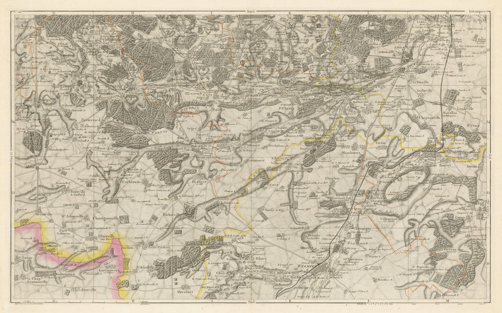 Essonne—Yvelines. Étampes, Brétigny-sur-Orge, Dourdan, Arpajon. Piquet 1856 map