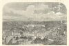 The Queen's visit to Birmingham 1858. ILN bird's eye view panorama 1858 print