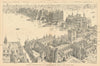 London Bridge & surroundings circa 1600 by H.W. Brewer. Builder panorama 1884