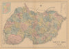 County Down—Ulster—Ireland—parishes & baronies—L. J. Richards 1901 old map