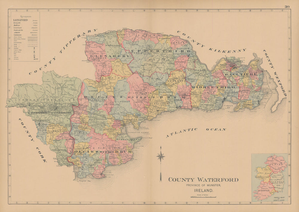 County Waterford—Munster—Ireland—parishes & baronies—L. J. Richards 1901 map