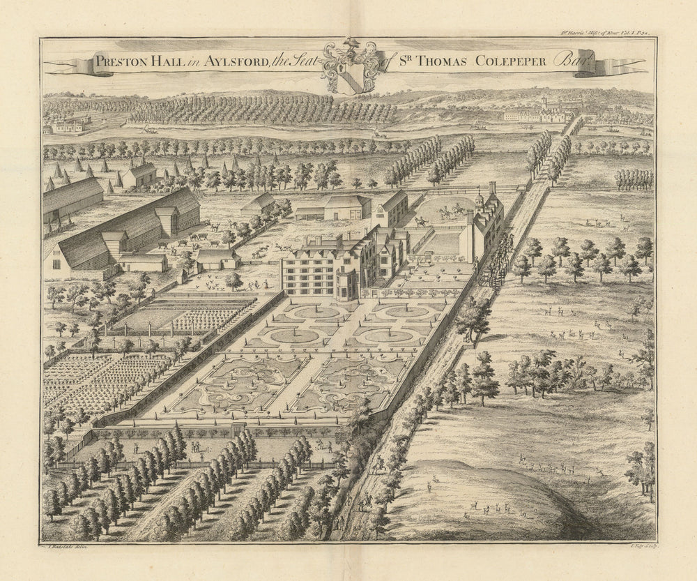 Preston Hall in Aylesford, Seat of Sir Thomas Colepeper—Badeslade & Kip 1719