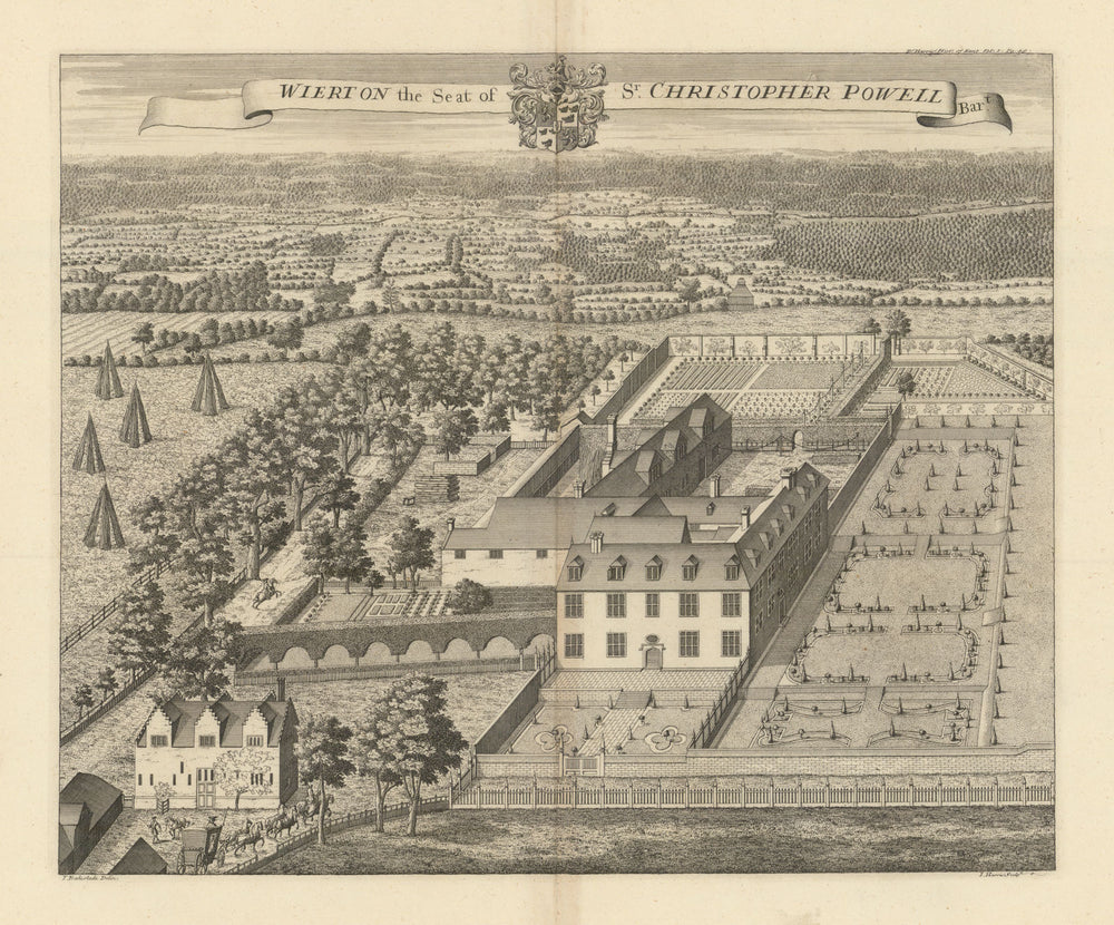 Wierton Place, Maidstone, Seat of Sir Christopher Powell—Badeslade & Harris 1719