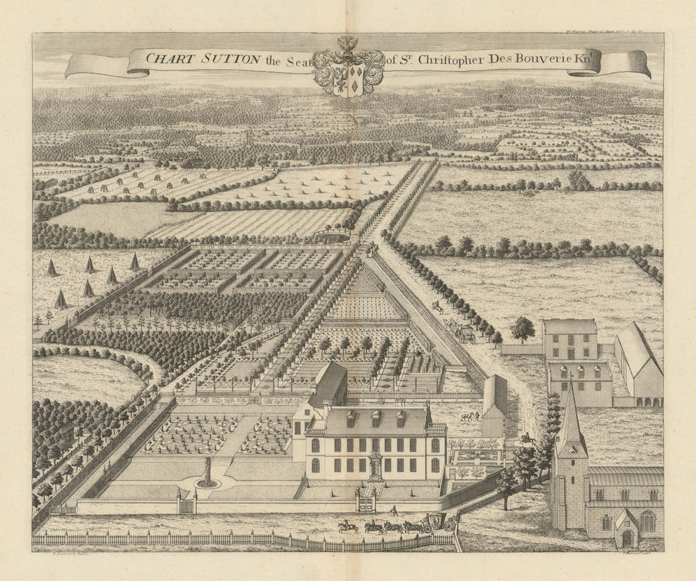 Chart Sutton (now Place), Seat of Christopher Bouverie—Badeslade & Harris 1719