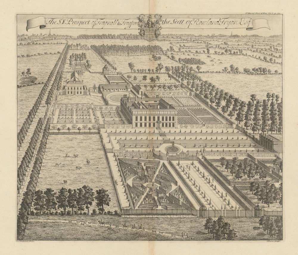 Prospect of Frognal House, Bexley, Seat of Rowland Tryon—Badeslade/Harris 1719