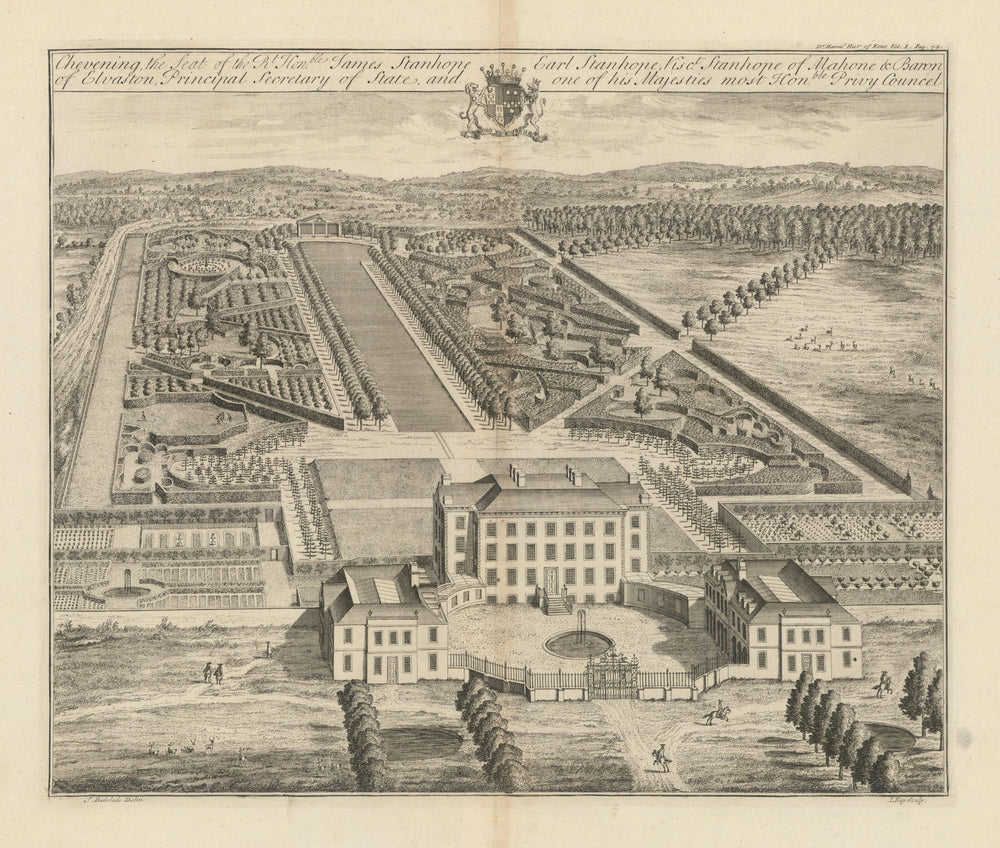 Chevening House, Seat of Rt. Hon. James Stanhope—Inigo Jones—Badeslade/Kip 1719