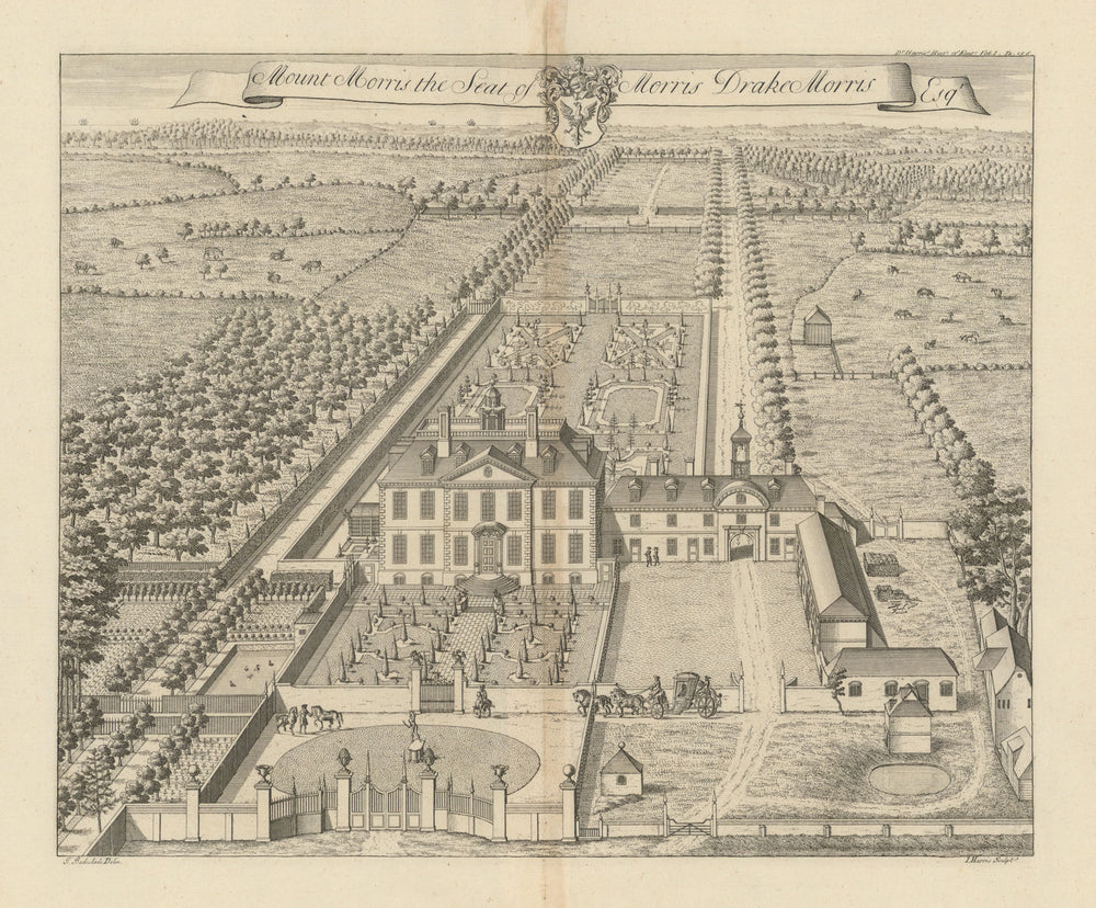 Mount Morris—Seat of Drake Morris—Monks Horton Manor, Kent—Badeslade/Harris 1719