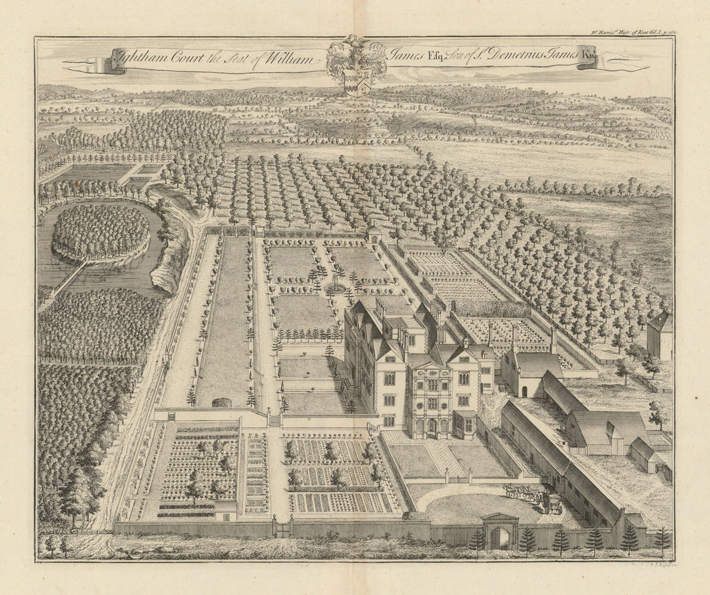 "Ightham Court, the Seat of William James Esq.", Sevenoaks, by Johannes Kip 1719