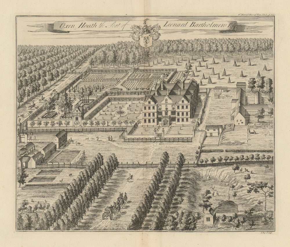 Oxon Hoath, the Seat of Leonard Bartholmew Esq.—Hadlow, Tonbridge, Kent—Kip 1719