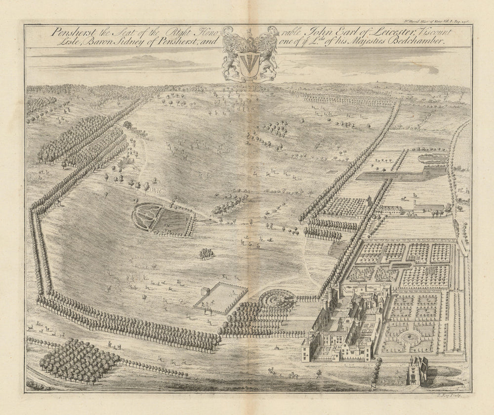 Penshurst Place, Seat of Rt. Hon. John Earl of Leicester—Tonbridge—Kip 1719