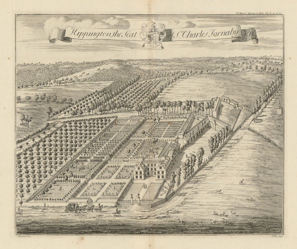 Kippington House, Seat of Sir. Charles Farnaby—Sevenoaks—Badeslade & Kip 1719