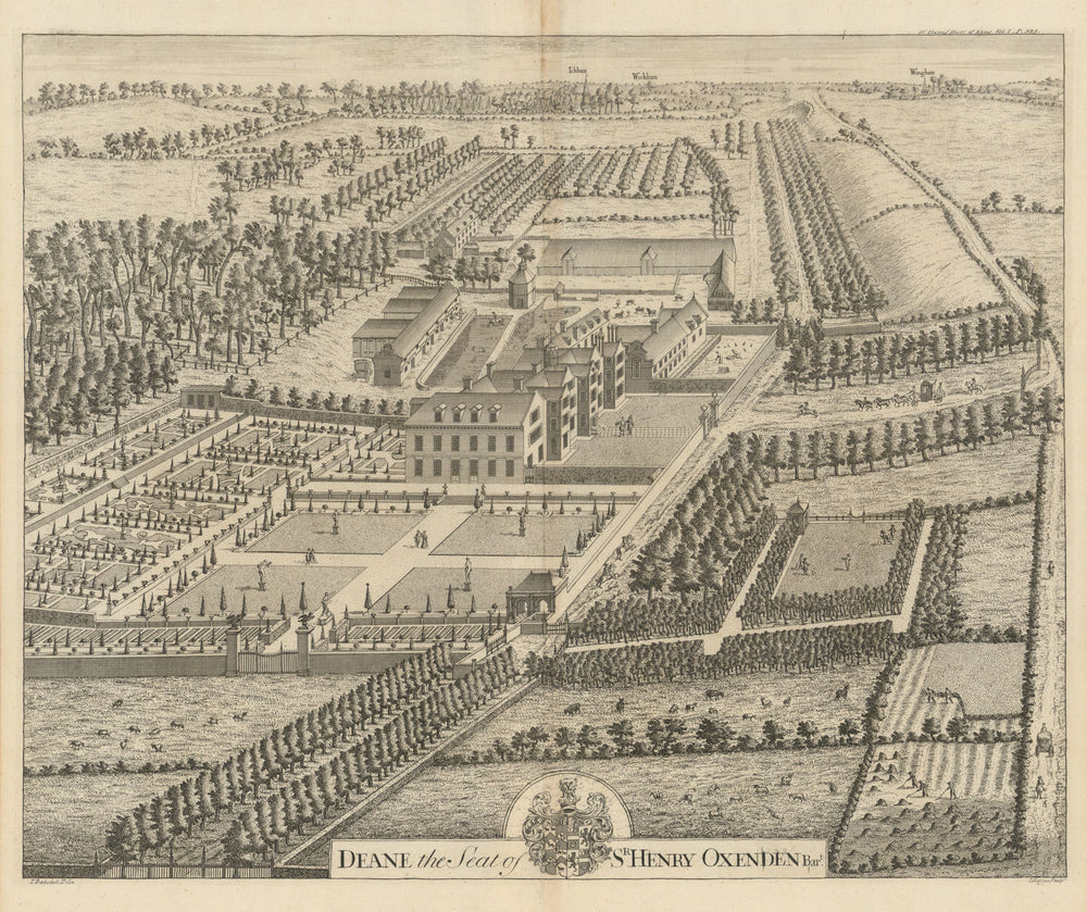 Deane, Seat of Sr. Henry Oxenden—Dene Park, Tonbridge—Badeslade & Harris 1719