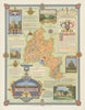 Oxfordshire WW2 war effort county map by Ernest Clegg. Penicillin—Radar 1947