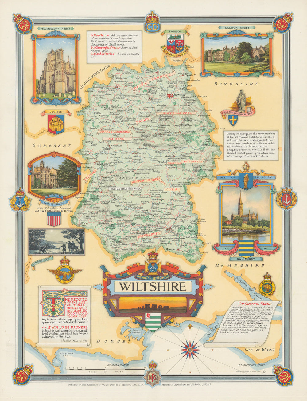 Wiltshire WW2 war effort county map—Clegg—Salisbury Plain Training Area 1946