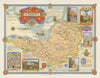 Somerset WW2 war effort county map by Ernest Clegg. Bevin dedication 1946
