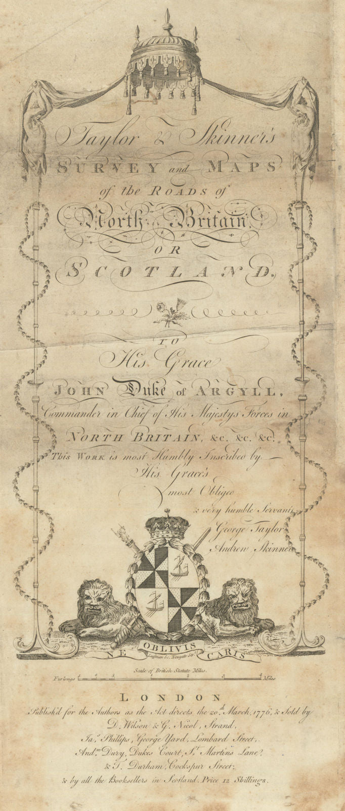Title page. Taylor & Skinner’s Survey & Maps of the Roads of… Scotland 1776