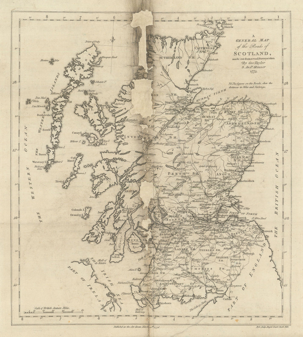 A General Map of the Roads of Scotland… from actual surveys. Taylor/Skinner 1776