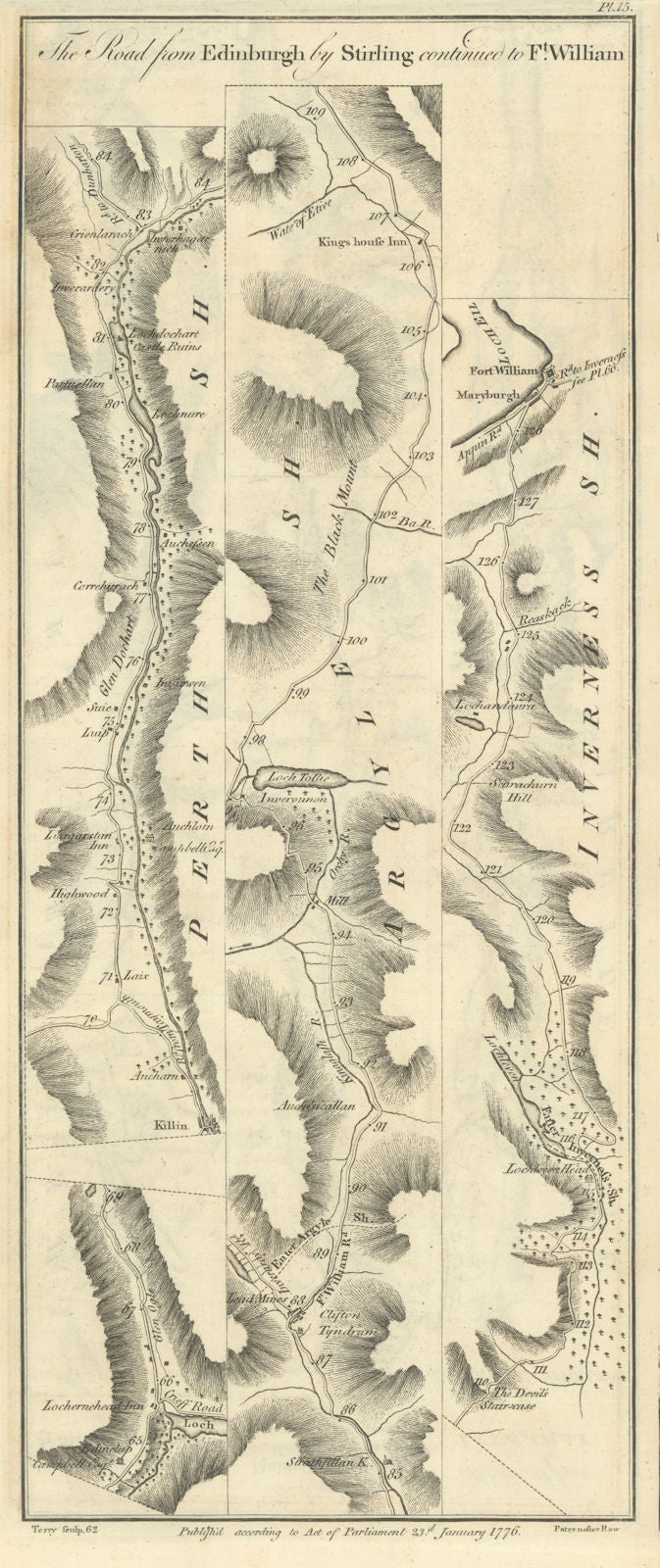 Taylor/Skinner road map 15—Lochearnhead—Killin—Luib—Tyndrum—Fort William 1776