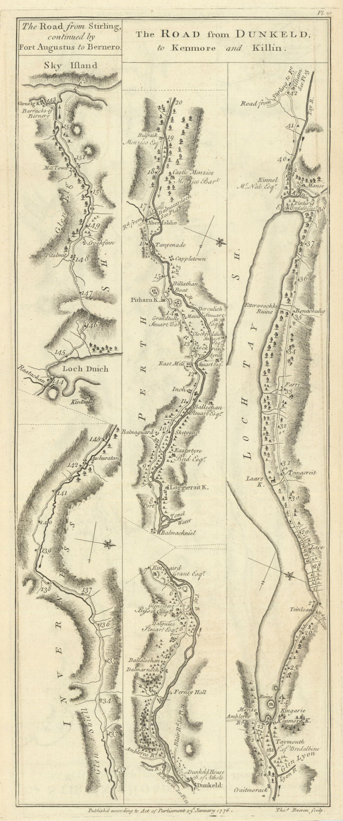 Taylor/Skinner road map 20—Glenelg—Bernera—Dunkeld—Aberfeldy—Kenmore—Killin 1776