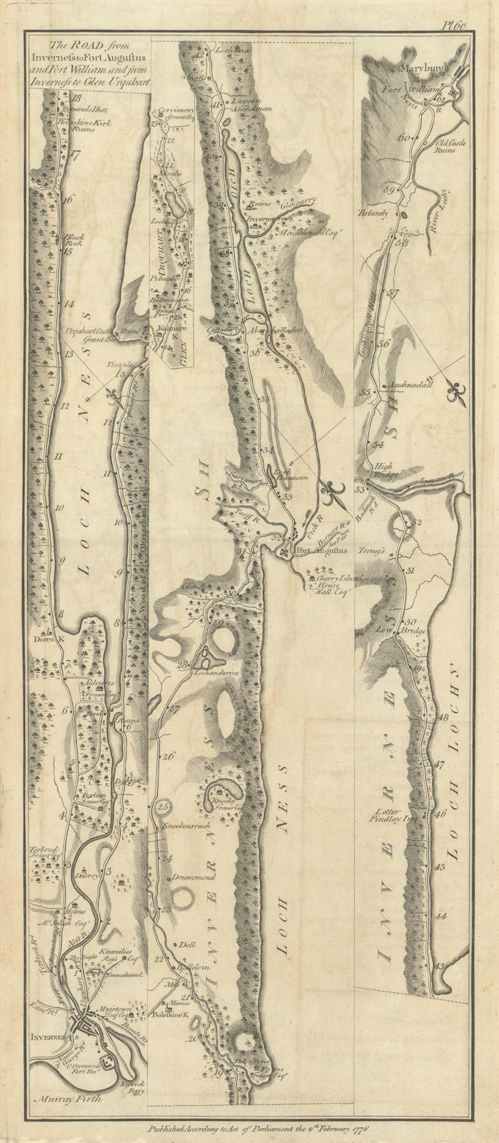 Taylor/Skinner road map 60—Inverness—Ft Augustus—Fort William—Glen Urquhart 1776